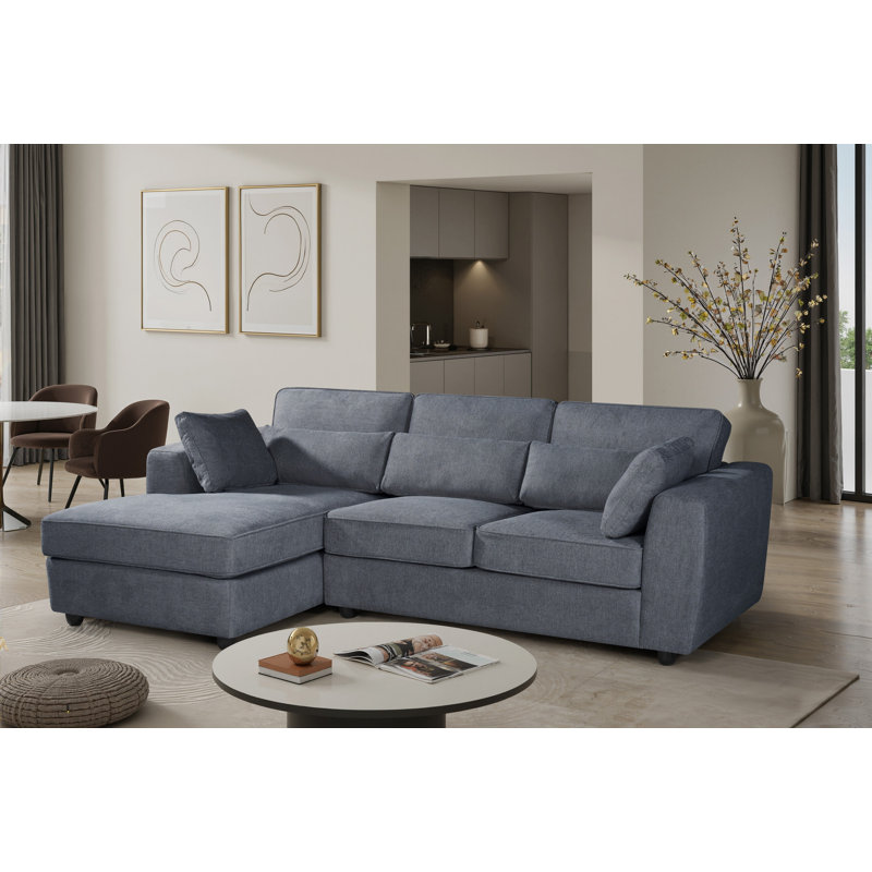 Huckaby 3 Seater Corner Sofa , Left Hand Facing, Dark Grey