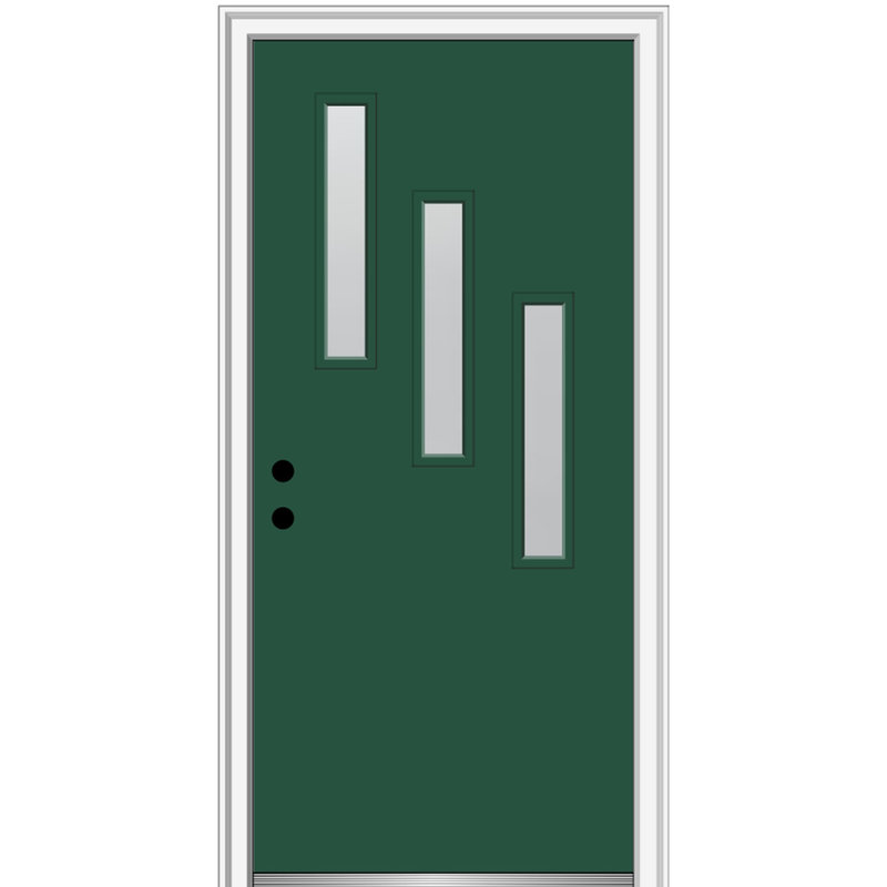 Spotlight Fibreglass Prehung Front Entry Door, Left-Hand Inswing, 80" H x 36" W x 1.75" D, Hunter Green