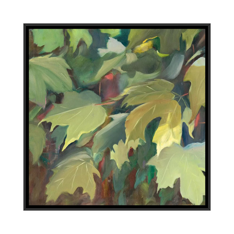 « leaf array i », impression sur toile, H 18 po x l 18 po x P 1,5 po, Pas de tapis, Toile avec cadre noir