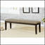Transitionnel 1pièce BANC uniquement têtes de clous chaudes en bois massif, tissu rembourré, siège rembourré, cuisine, mobilier de salle à manger rustique