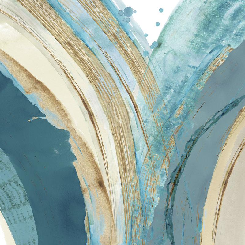 Fabrication de vagues bleues IV par Flora Kouta - peinture sur toile tendue, H 12 po x l 12 po