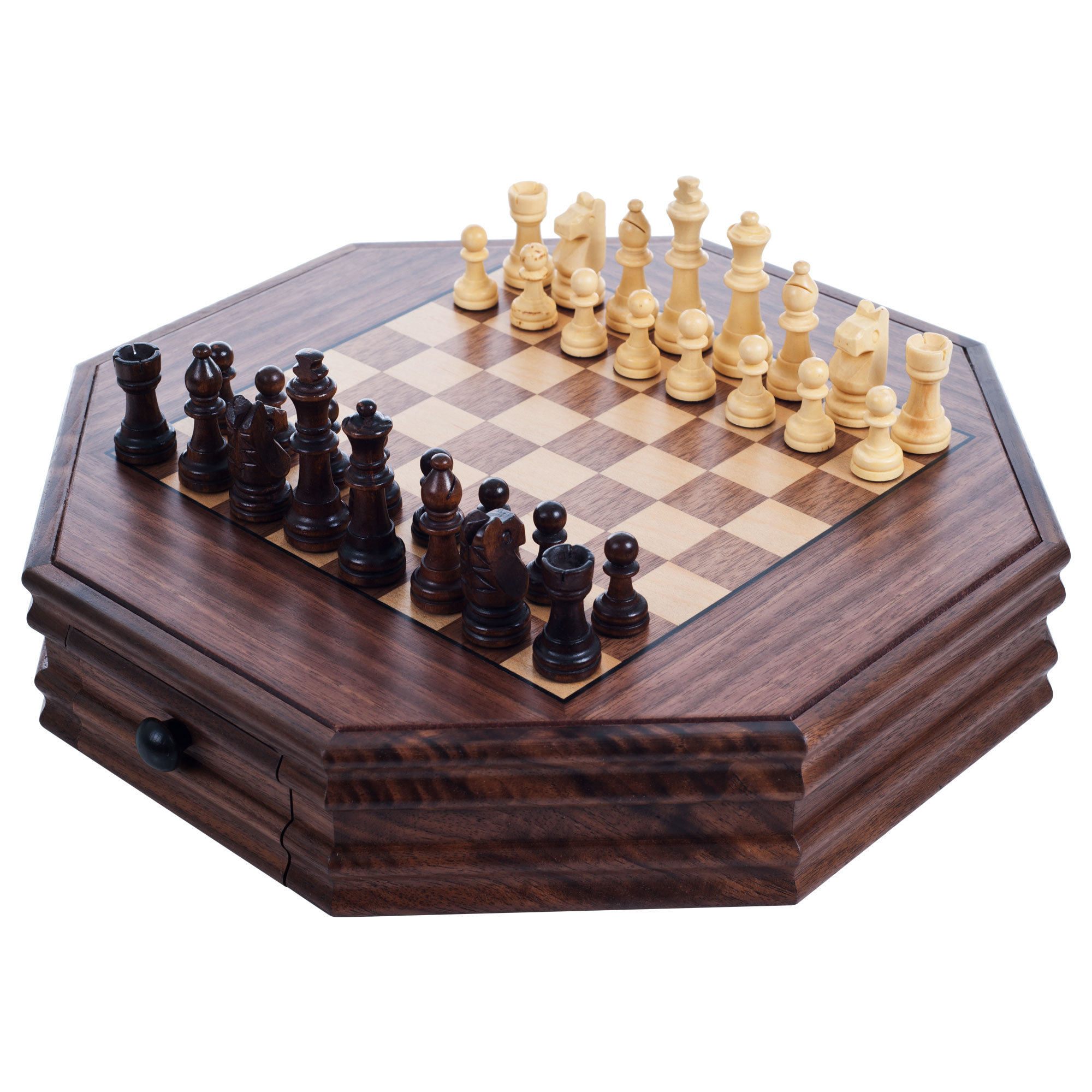 GSE Chess Set 15 x 15 Wooden Chess Game Set - Folding Chess Board Set  with Chess Pieces & Storage Box - Wooden Chess Set Board Game (Non-Magnetic