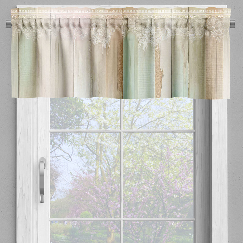 Floral Tailored 55'' W Kitchen Curtain, 55" W x 36" L