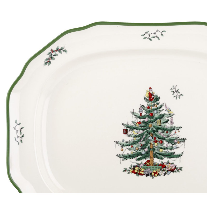 Spode Christmas Tree Sculpted Platter - Durable Porcelain & Classic Design