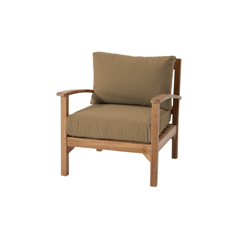 Huntington Teak Outdoor Lounge Chair , Sunbrella® Cushions Included, Cocoa
