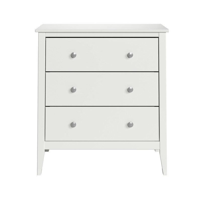 Solid 3 Drawer Dresser, White