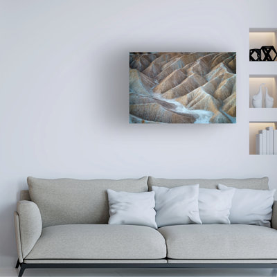 Art mural sur toile tendue - "Zabriskie Abstract" de Rick Berk pour décoration de salon, de chambre à coucher ou de bureau - 16 x 24