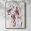 «Sitting Dog III», reproduction encadrée - bois massif