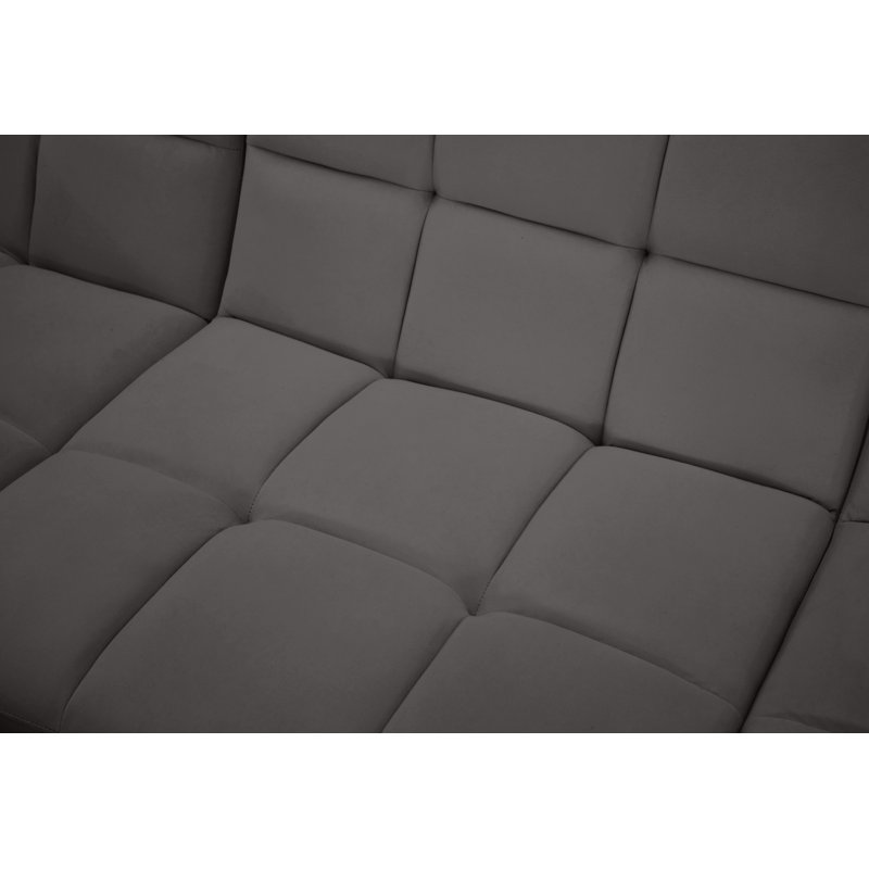 Canapé modulaire en velours Hellinger faisant face à la droite, Velours gris