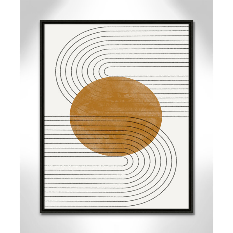 Échos courbés par Miuus Studio, Framed Canvas, 23.5'' W x 29.5'' H, Espresso Floater