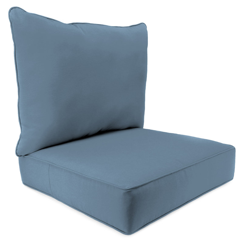 24" x 26.5" Outdoor Deep Seat Chair Cushion Set with Welt, Spectrum Denim