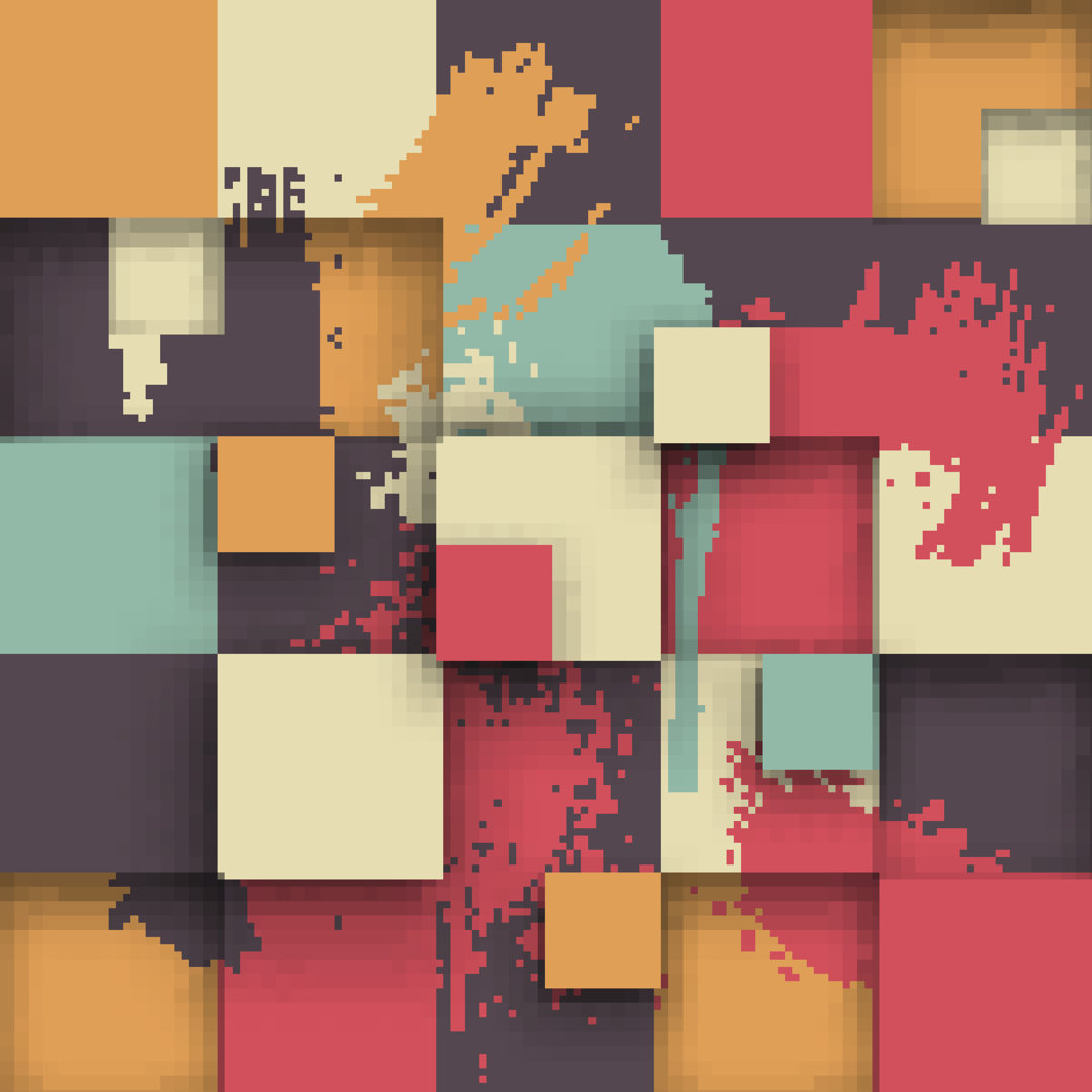 Squares And Paint Splashes von V_alex - Leinwanddrucke