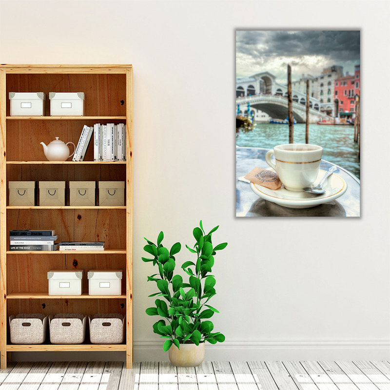 Caffe Rialto Bridge 1 - reproduction d'art sur toile, H 60 po x l 40 po