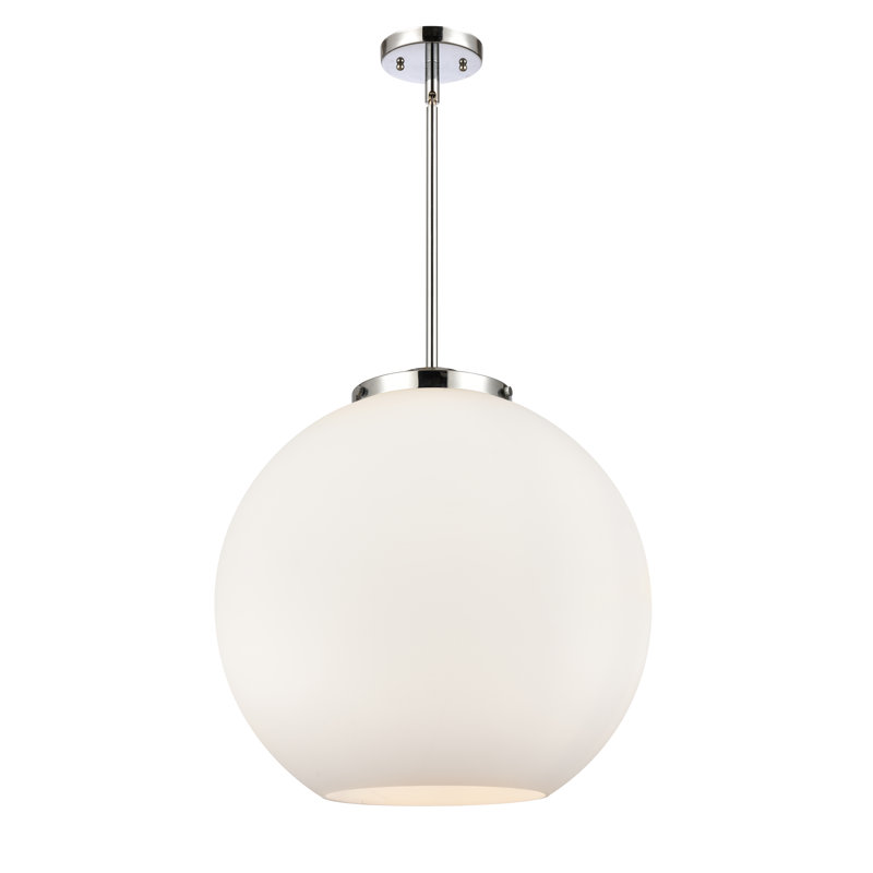 Ralph 3 - Light Pendant, 18.38" H x 17.75" W x 17.75" D, Polished Chrome, Matte White