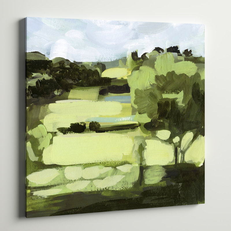 «Verdant Daze I», peinture sur toile tendue, H 36 po x l 36 po