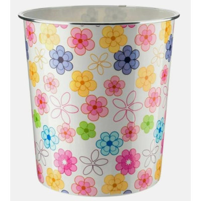 Castrejon 7.7Litre Plastic Waste Paper Basket Bin Round Waste Basket Trash Can Lightweight Rubbish Bin Pack of 2