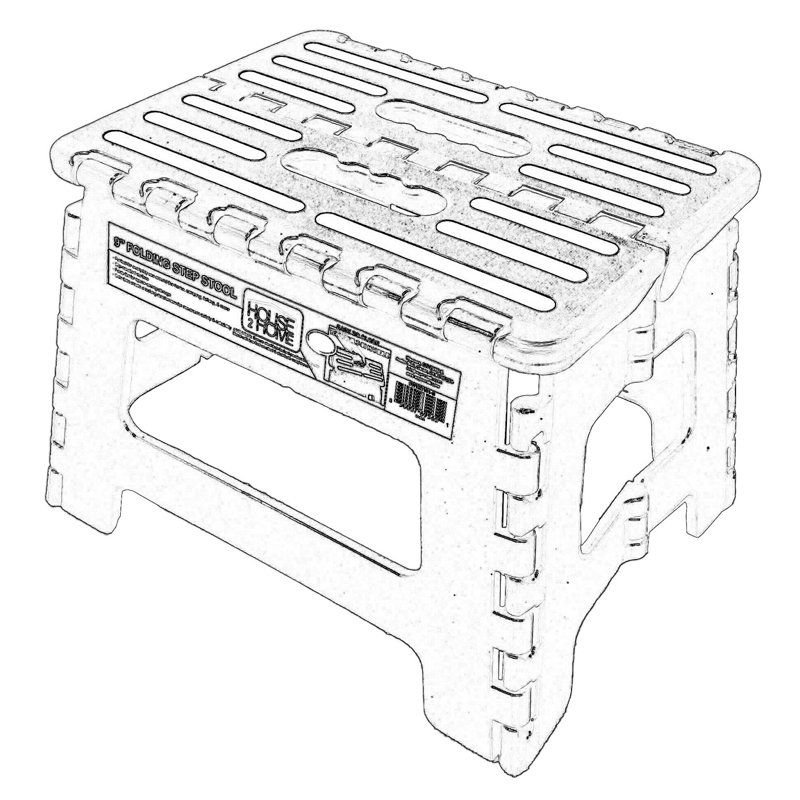Peerless 1 - Step Plastic Lightweight Folding Step Stool, White