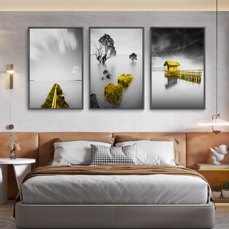 Contrast - ensemble de 3 reproductions sur toile, H 24,3 po x l 48,3 po x P 1,65 po