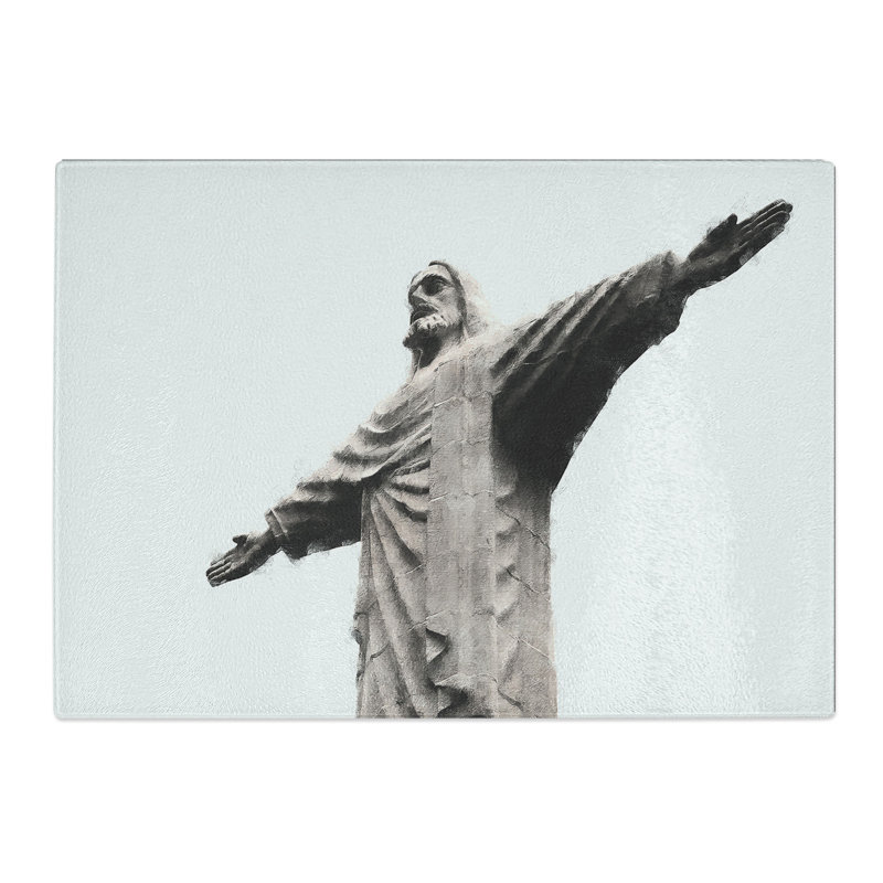 Tempered Glass Corcovado in Rio De Janeiro Brazil Chopping Board, 28.5 cm x 39 cm