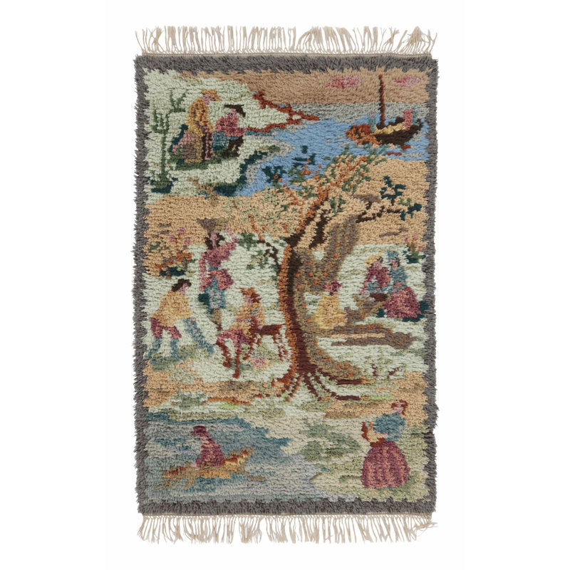 Vintage One-of-a-Kind 3'8" X 5'9" Hand Knotted Area Rug