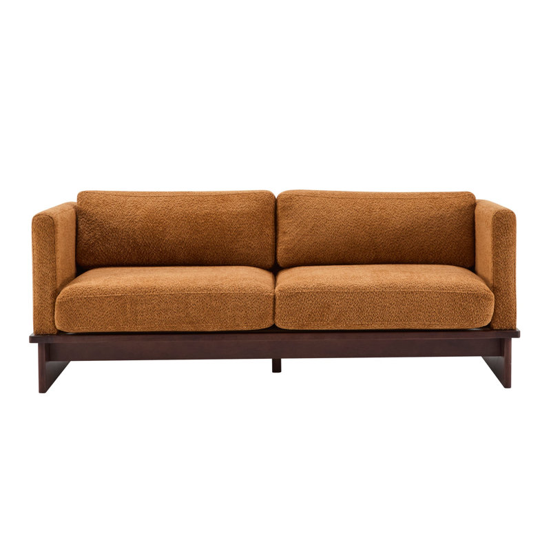 Square Arm Modern 3-Seater Sofa Upholstered Couch, Chameau