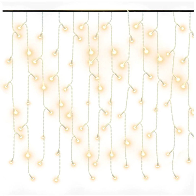 Rideaux à DEL à glaçons pour l'extérieur avec 8 modèles, Warm White