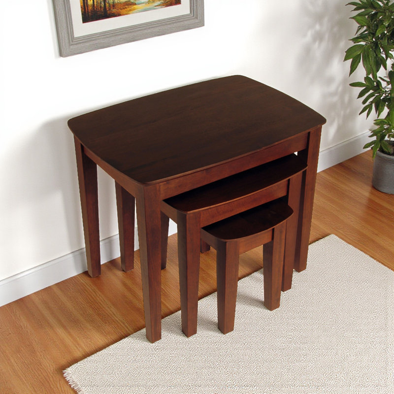 Ingrid Walnut 3-Piece Nesting Table Set