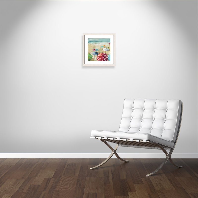 «Umbrella Beach II», reproduction encadrée, H 17,5 po x l 17,5 po x P 1,13 po