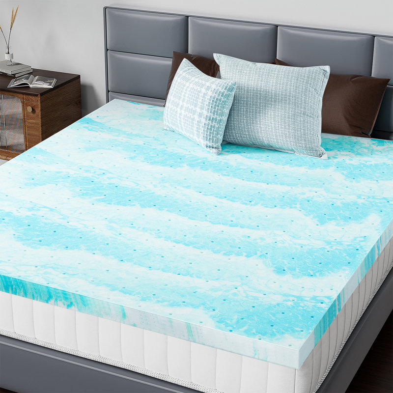 Surmatelas en mousse à mémoire de forme infusé de gel rafraîchissant tourbillonnant