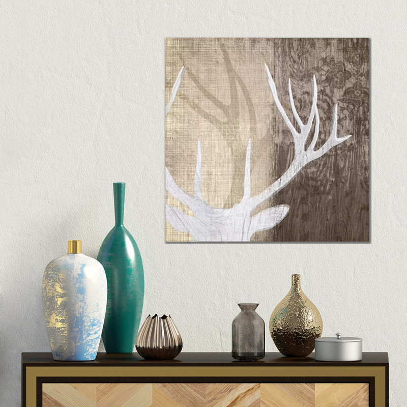 Deer Lodge II 1 Piece Painting on Canvas, 45.72 cm H x 45.72 cm W, White Floater Framed