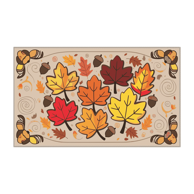East Urban Home Washable Thanksgiving Fall Season Holiday Rug, Rectangle 6' x 9'