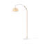 Vintage Style Floor Lamp with Bamboo Lampshade and Base