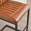 Tabouret de bar rembourré avec structure en métal noir robuste pour îlot de cuisine, salon et pub (ensemble de 2)-2098699023