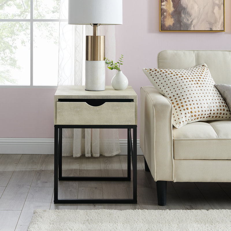 Sled End Table, Off White