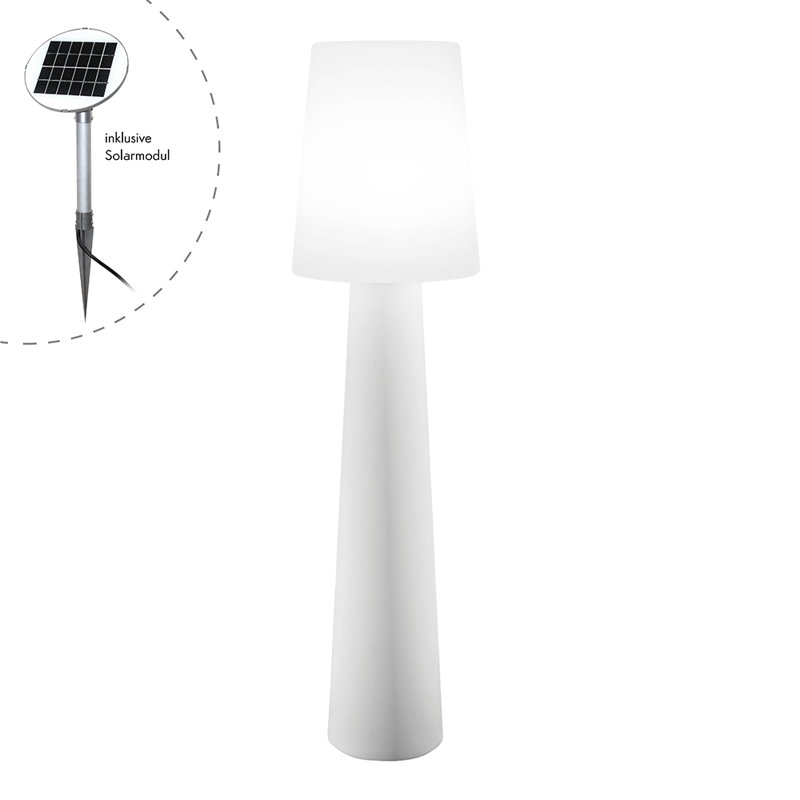 Ariela 160cm Solar Powered Outdoor Floor Lamp, White