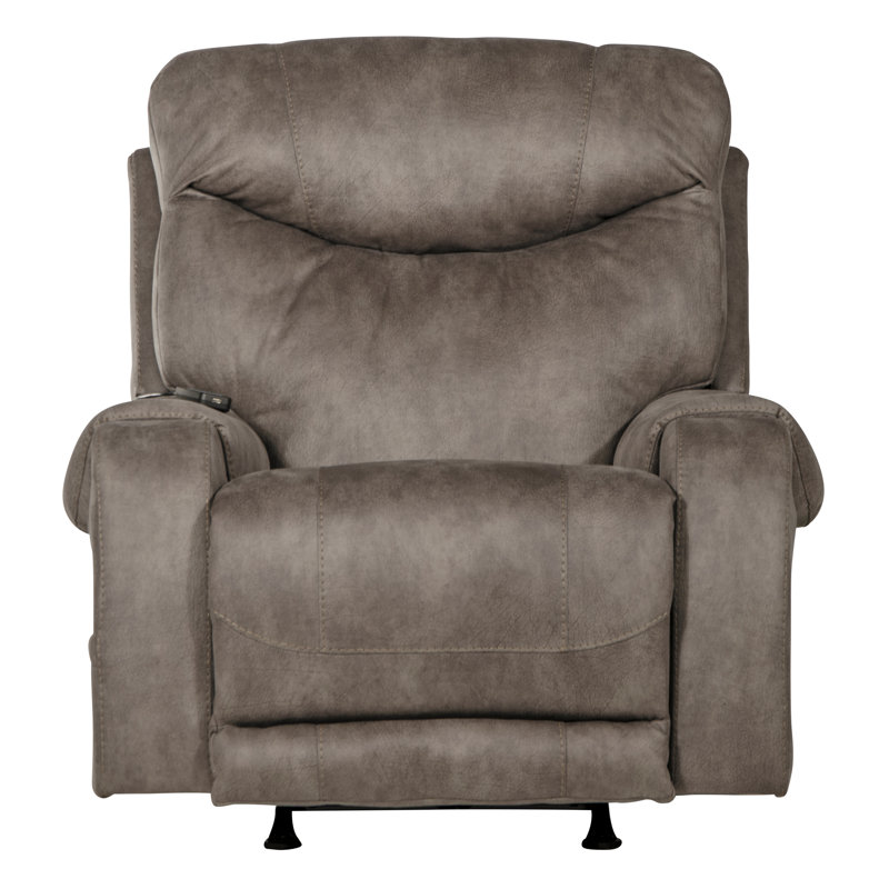 Recharger Power Rocker Recliner with Adjustable Headrest & Lumbar and CR3 Heat & Massage, Charcoal