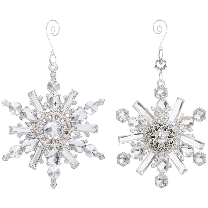 Jeweled Snowflakes Ornament - 7.5 Inches, Set Of 12