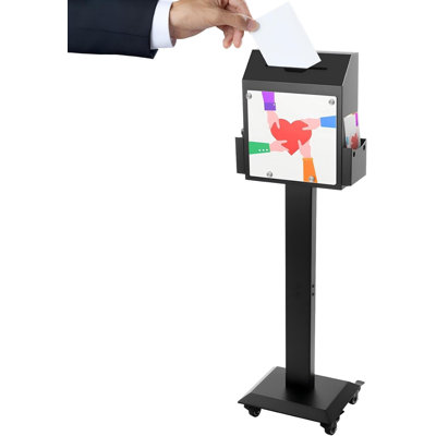 Suggestion Box with Stand,Floor- Standing Offering Box with Sign Display for Voting Charity Donation Election,Church