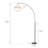 76"H Stylish Black Arc Floor Lamp With Beige Fabric Shade Adjustable