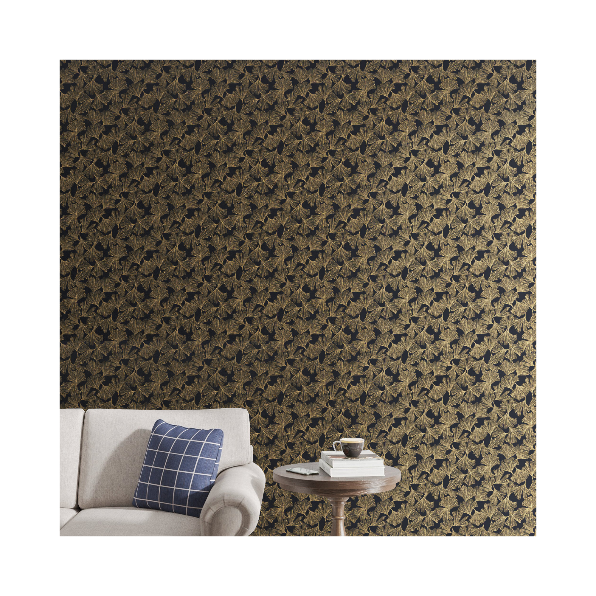 Almerton Modern Floral Wallpaper, Black