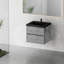 Meuble-lavabo mural simple / double 24 po à 72 po avec comptoir en quartz intégré, 1/2 lavabo, 2 tiroirs à fermeture en douceur-1656441732