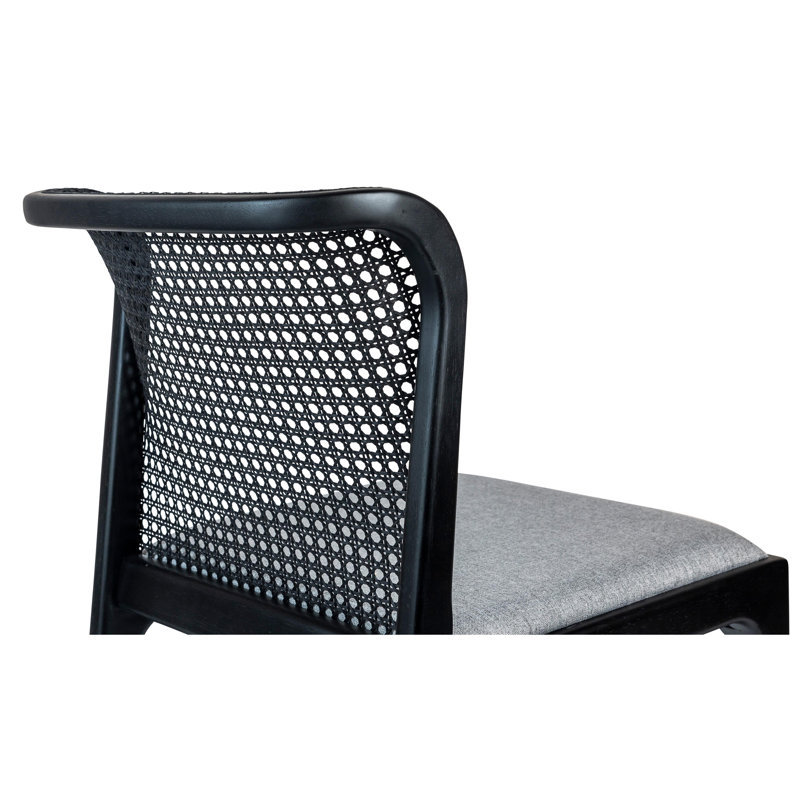 Modern Brazilian Upholstered Dining Chair, Essence Gray/Ebano Frame