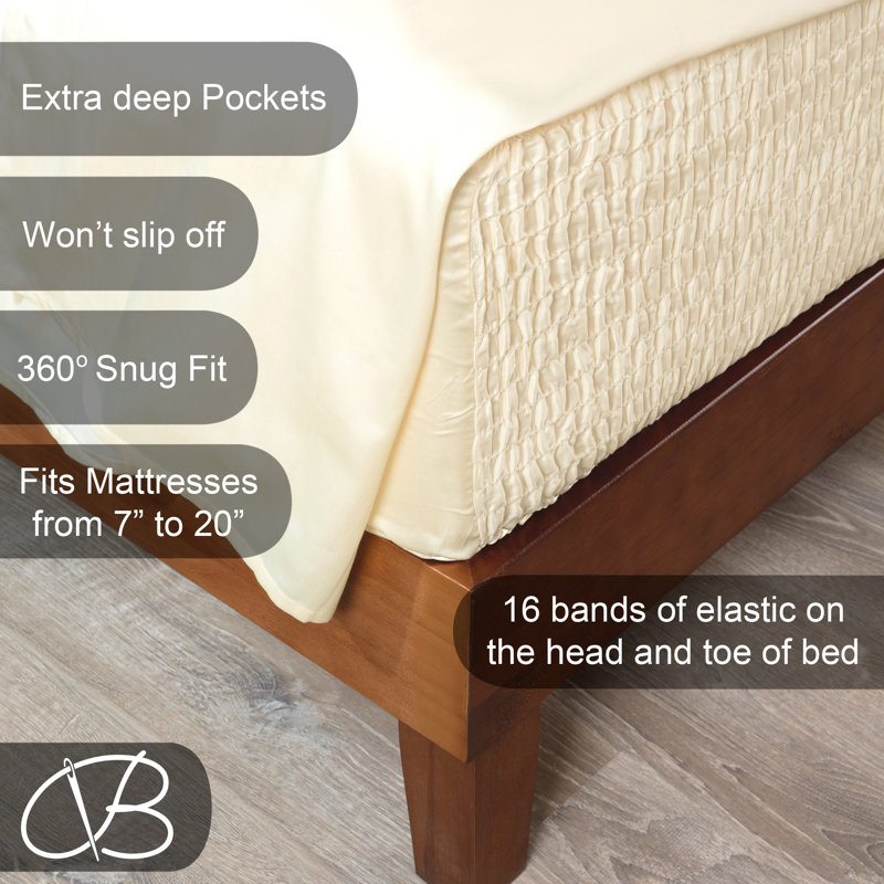 Ivory Full Microfiber Polyester Sheet Set with Pillowcases