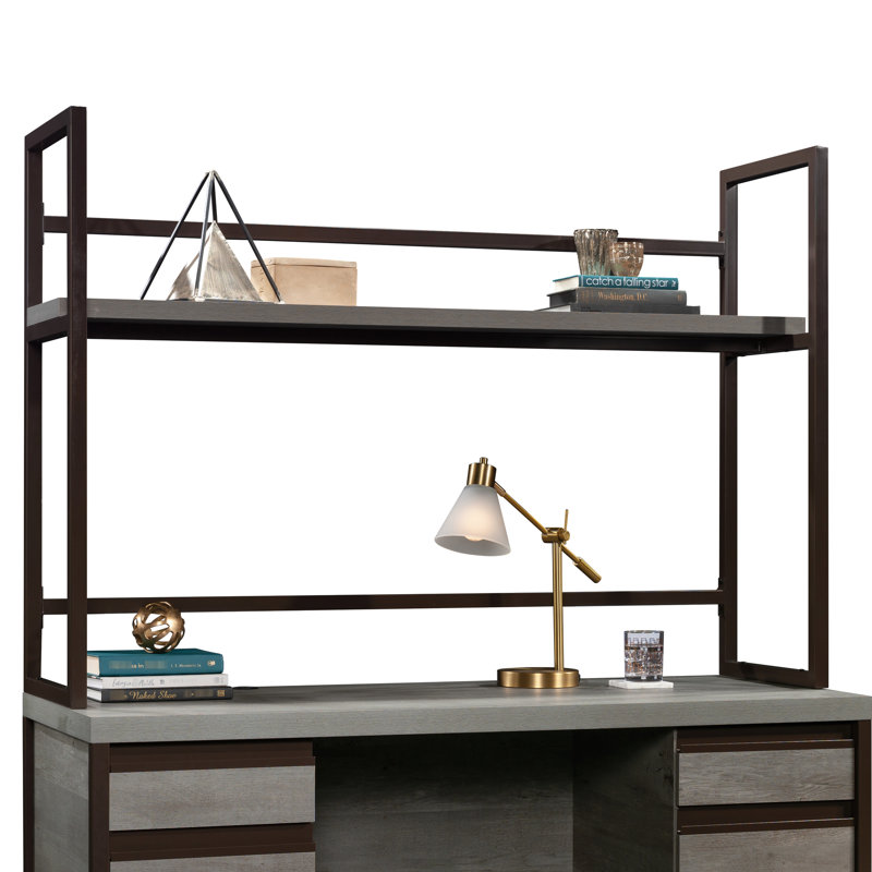 Finition brune, contemporain, bureau personnel, tablettes réglables, espaces, présentoir de bureau en bois d'ingénierie, rangement et organisation, style,