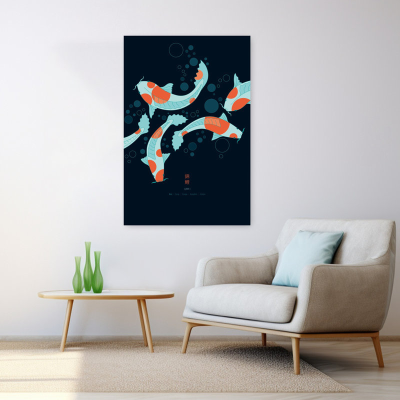 Art contemporain poisson contemporain, H 48 po x l 32 po