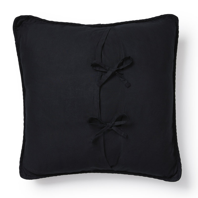 Bear Paw Embroidered Cotton Square Throw Pillow