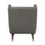 Chaise d'appoint moderne à oreilles en bois massif gris foncé