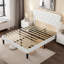 Lit plateforme tapissier Candelaria avec tête de lit capitonnée réglable, cadre de lit en tissu de lin avec tête de lit capitonnée à boutons, aucun sommier requis, support à lattes en bois, lit tapissier moderne pour la chambre à coucher-1284792207-1308152028