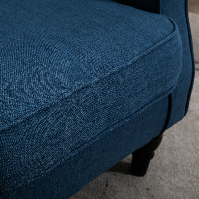 Fauteuil d'appoint bleu - siège rembourré à siège haut et confortable, bleu, rembourré épais, s'adapte à différentes pièces