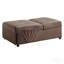 Banc de rangement moderne avec plateau relevable et lit gigogne, meuble en bois massif capitonné en velours marron (1 pièce).-159656410-159656412